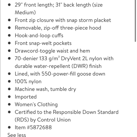 NWT North Face Reign On 550 Fill Power Down Parka - Picture 9 of 9